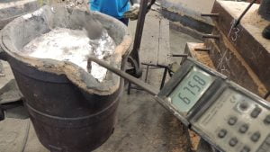 Temperature Checking of Molten Metal inside Ladle before Pouring